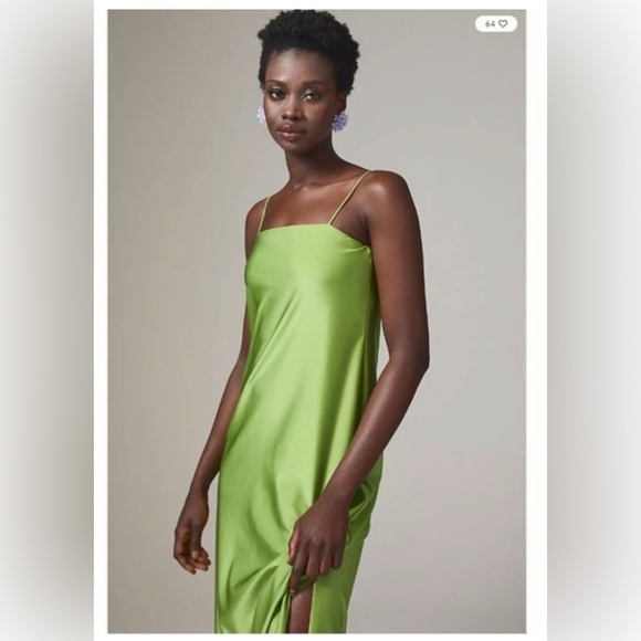 Eugenia Fernandez, Milos Emerald Convertible-Sleeve Slip Dress. size L. - Picture 7 of 8